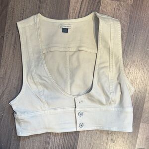 American Eagle Outfitters Cream Crop Top